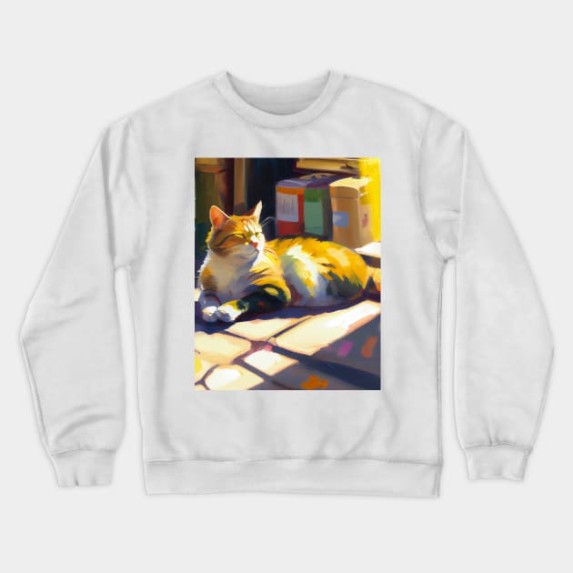 Sunny Afternoon Repose Crewneck Sweatshirt by Bodega Cats of New York